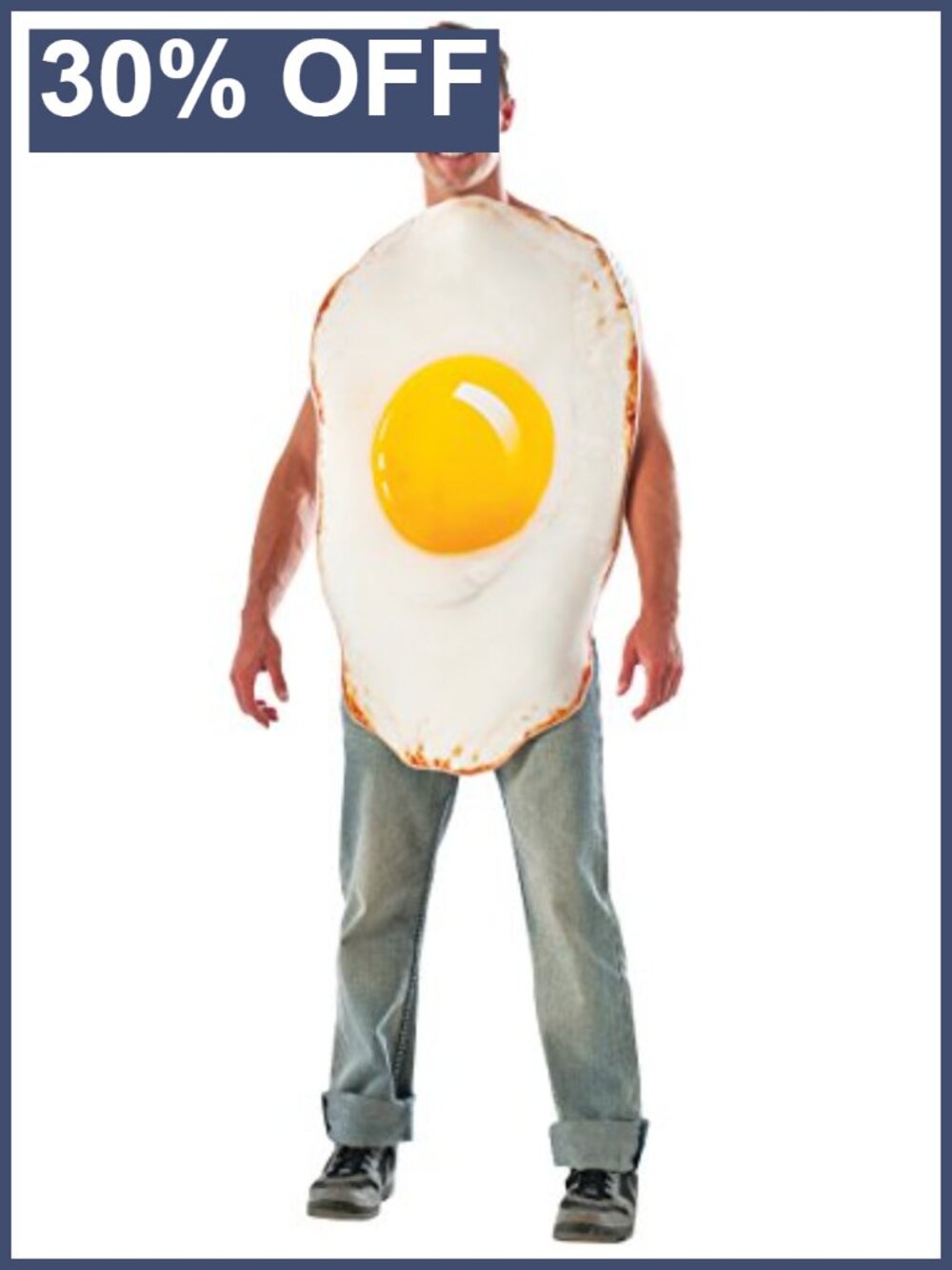 Men's Foam Egg Costume Tunic Sleeveless Halloween Cosplay Adult